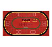 Mondo Tessuti - Tappetino da gioco - Texas Hold'em Poker Black Jack Roulette - Alta Qualità Made in Italy (Poker Rosso)