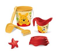 MONDO 28680 Disney Winnie Bucket, Set Mare Renew Toys con Secchiello, Paletta, Rastrello, Setaccio, Formina, Annaffiatoio Inclusi, Multicolore, 17 cm