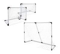 Mondo Toys - Goal Post 2 in 1 - Set 1 o 2 Porta da Calcio per Bambini con Rete - a partire da 3 anni. Pallone Mini Ball INCLUSO - colore bianco / nero - 18054