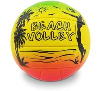MONDO Toys - Palla da gioco volley Beach Volley RAINBOW - taglia 5 indoor, outdoor, beach, pvc sponge soft touch, colore arancione giallo verde - 23030