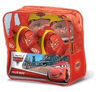 Mondo Toys - pattini a rotelle regolabili Cars disney per bambini - Taglia dal 22 al 29 - set completo di borsa trasparente, gomitiere e ginocchiere - 28105