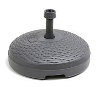 MONDO VIRO Base per ombrelloni in PVC Effetto Rattan con Serbatoio da 24 L per Pali Fino a ø 35 mm - Stabile e Resistente per Ogni Occasione all'aperto (Nero)