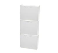 MONDO VIRO Scarpiera modulare componibile in plastica per arredamento moderno (Bianco rattan, 3 Ante)