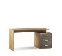 MONDO VIRO scrivania in legno 3 cassetti Amanda d'arredo cm 154x65 76h (Noce Stelvio/Ossido Nero)