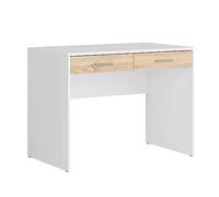 MONDO VIRO Scrivania in legno bianco USB per ufficio con 2 cassetti rovere cm 100x60 75h