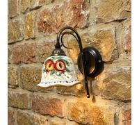 Mondocreazioni Applique a 1 luce in ceramica siciliana realizzato e decorato artigianalmente dai maestri di santo stefano di camastra (MELOGRANO)