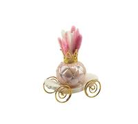 Mondocreazioni Bomboniera comunione e cresima profumatore carrozza in porcellana con strass rosa perla e oro harmony (ROSA-ART PRMT24136)