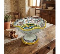 Mondocreazioni Centrotavola alzata in ceramica decorata a mano da ceramisti siciliani di Santo Stefano di Camastra gomes art 5