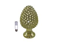 Mondocreazioni Lampada pigna in ceramica forata con filo classica realizzata e decorata a mano oro argento gdm (Oro 21021PO)