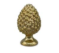 Mondocreazioni Pigna lampada lumetto in ceramica con led a batteria decorata siciliana gdm (Oro 21019PO)