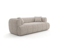 MondoSofa - Charme Divano Compresso 3 Posti Tessuto Boucle Light Grey