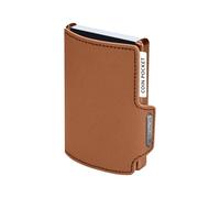 MONDRAGHI Saffiano Plus Peach - Mini Portafoglio Donna Slim con Protezione RFID - Pelle Saffiano Antigraffio - Portamonete Integrato - 9 Carte - Pesca