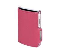 MONDRAGHI Saffiano Plus Pink - Mini Portafoglio Donna Slim in Pelle Saffiano con Protezione RFID - Portamonete Integrato - 9 Carte - Rosa Cipria Made in Italy