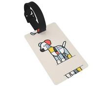 Mondrian astrattismo piccolo animale viaggio aereo bagagli tags, protezione della privacy accessori bagagli, donne e bambini viaggio zaino bagagli tags,