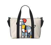 Mondrian - Borsa a tracolla con motivo astrattismo di piccoli animali, adatta per lavoro, viaggi, fitness, turismo, borsa da donna con cerniera