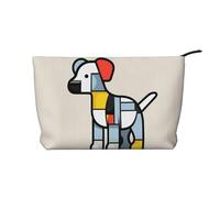 Mondrian - Borsa cosmetica da donna, in velluto a coste, con cerniera, adatta per viaggi e conservazione quotidiana di cosmetici,