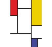 Mondrian Inspired Notebook - 100 Pages, 6x9” | Minimalist Abstract Art Cover | Lined Journal for Writing, Notes, School, or Work