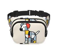 Mondrian - Marsupio alla moda con motivo astrattismo di piccoli animali, unisex, da viaggio, sport, borsa messenger