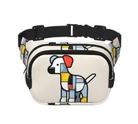 Mondrian - Marsupio multifunzione con stampa astrattismo con piccoli animali, unisex, alla moda, borsa messenger, borsa da viaggio e sport