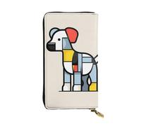 Mondrian - Pochette lunga (19 x 10,4 cm), con cerniera, motivo astrattismo, con cerniera, con scomparti multipli, grande capacità, un buon regalo per gli amici