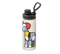 Mondrian - Thermos da viaggio in acciaio inox per piccoli animali astrattismo, 510 g, adatto per ciclismo, palestra, basket, thermos all'aperto