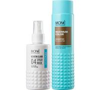 MONÉ PROFESSIONAL Set Riparatore e Protettivo - Spray senza Risciacquo 10-in-1 + Shampoo Capelli Colorati con Cheratina - Per Capelli Trattati, Secchi o Danneggiati - 150 ml + 300 ml