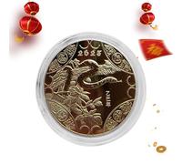 Moneda retro de serpiente tradicional china, moneda coleccionable individual - Exquisito símbolo de moneda coleccionable de prosperidad,Moneda de serpiente, moneda Retro resistente de lámina dorada de