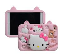 MONEHOYSY - Custodia per iPad Air 1/2, iPad 9.7 2017/2018, in morbido silicone con cavalletto, a prova di caduta, antiurto, antiscivolo, con supporto posteriore per bambini, ragazzi, ragazzi (Kitty-1)