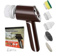 Monemey Spazzola Elettrica Per Pulizia, Spazzolino Elettrico Con 5 Testine e USB Ricaricabile, Spazzola Domestica Pulizia Casa, Batteria da 2000 mAh e 350 Giri/Min, Spazzolone Per Bagno Cucina Auto