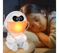 Monemey Sveglia da Comodino, Simulazione dell'alba, 20 Livelli di Luminosità, 7 Tracce di Rumore Bianco, Macchina Sonora con Luce Notturna, Sveglia Con Luce per camera da letto salotto