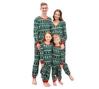 MoneRffi Pigiama Natale Famiglia Set,Pigiami Natalizi Coordinati Capodanno Famiglia Set,Girocollo Comodo Due Pezzi Natalizio,Abiti Natalizi per la papà Mamma Bambini Neonato(21,Donna,S)