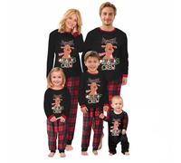 MoneRffi Pigiama Natale Famiglia Set,Pigiami Natalizi Coordinati Capodanno Famiglia Set,Girocollo Comodo Due Pezzi Natalizio,Abiti Natalizi per la papà Mamma Bambini Neonato(02,Ragazzo,2 Anni)