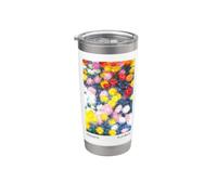 Monet - Crisantemi da giardino colorati, arte floreale classica Bicchiere termico in acciaio inox doppia parete