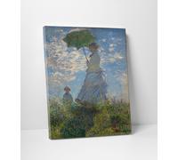 Monet Donna con un Parasole Quadro Stampa su Tela Canvas Vernice Pennellate