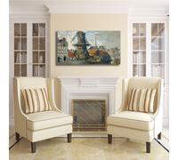 Monet mulino a vento 1 design quadro stampa tela dipinto telaio arredo casa