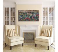 Monet peonia giardino design quadro stampa tela dipinto telaio arredo casa