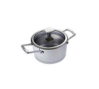 Moneta Accordo Casseruola 2 manici 18 cm con coperchio, in Acciaio Inossidabile per ogni piano cottura