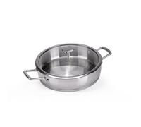 Moneta Accordo Tegame 2 Manici con Coperchio, in Acciaio Inossidabile per Ogni Piano Cottura, 28 cm