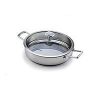 Moneta Accordo Tegame 2 Manici con Coperchio, in Acciaio Inossidabile per Ogni Piano Cottura, 28 cm