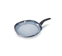 Moneta Aria Finegres Bistecchiera antiaderente naturale 28cm, Alluminio, Grigio, anche per induzione, Made in Italy