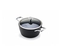 Moneta Armonia Casseruola 2 Manici 24 cm + Coperchio Bordo Inox per Ogni Tipo di Piano Cottura