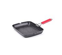 Moneta Bistecchiera 24 x 34 cm Pro Grill con Manico Pieghevole anche per Induzione, antiaderente