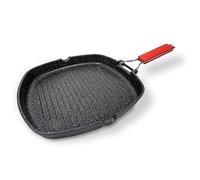 Moneta Bistecchiera antiaderente, 28x28cm Pro Grill con manico pieghevole anche