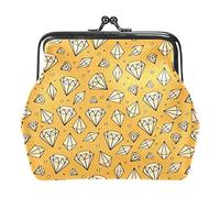 Moneta Borse Vintage Pouch Cambiare Portafogli Mano Disegnato Diamante Giallo Sfondo, Come nella foto, Taglia unica, Organizer per borse