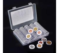 Moneta Capsule, 100 Pcs 30mm Capsule di Monete e 5 Taglia (17/20/25/27/30 mm) Trasparente Rotondo Custodia Protettiva per Porta Monete con Custodia in Plastica per Accessori per La Raccolta di Monete