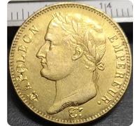 Moneta Commemorativa 1814 Francia Napoleone Moneta da Collezione Placcata in Oro Monete Commemorative Moneta Sfida Regalo Souvenir