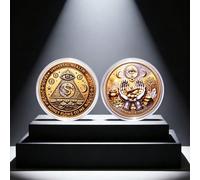 Moneta commemorativa 3D di ricchezza e abbondanza, moneta da collezione con l'occhio onnisciente, amuleto di ricchezza e buona fortuna - totem centrale dell'occhio onnisciente (occhio di Dio), scelta 