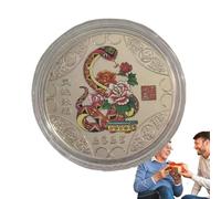 Moneta commemorativa 'anno del serpente 2025, Moneta commemorativa 'anno del serpente,Moneta cinese di buona fortuna - Moneta commemorativa del serpente a collezione del Capodanno lunare cinese del 20