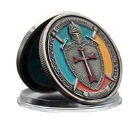 Moneta commemorativa cavaliere templare messa su tutta l'armatura di Dio prega sempre decorazione per la casa collezione di monete
