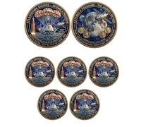 Moneta commemorativa della missione lunare Artemis II, moneta commemorativa della generazione Artemis, monete da collezione 3D ad alto rilievo dedicate all'esplorazione spaziale (5Pcs 05#)